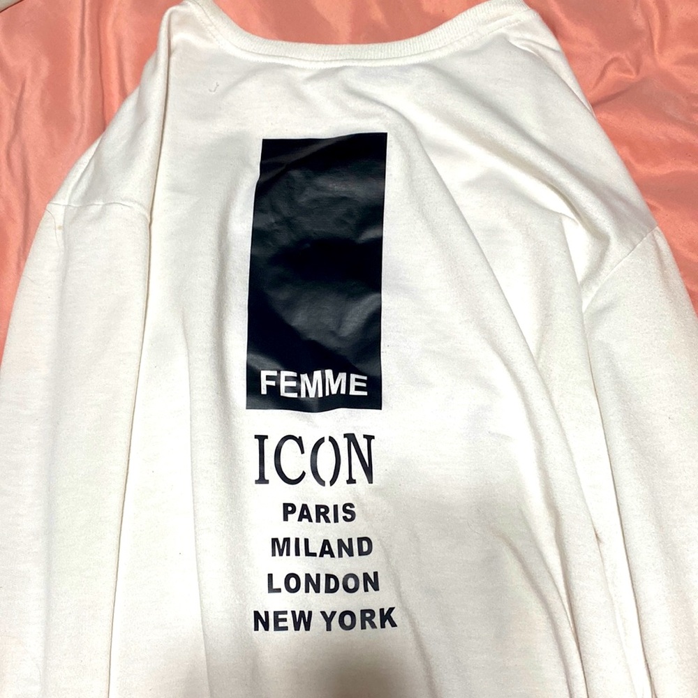 Shein white sweatshirt fashion top size xs barely worn